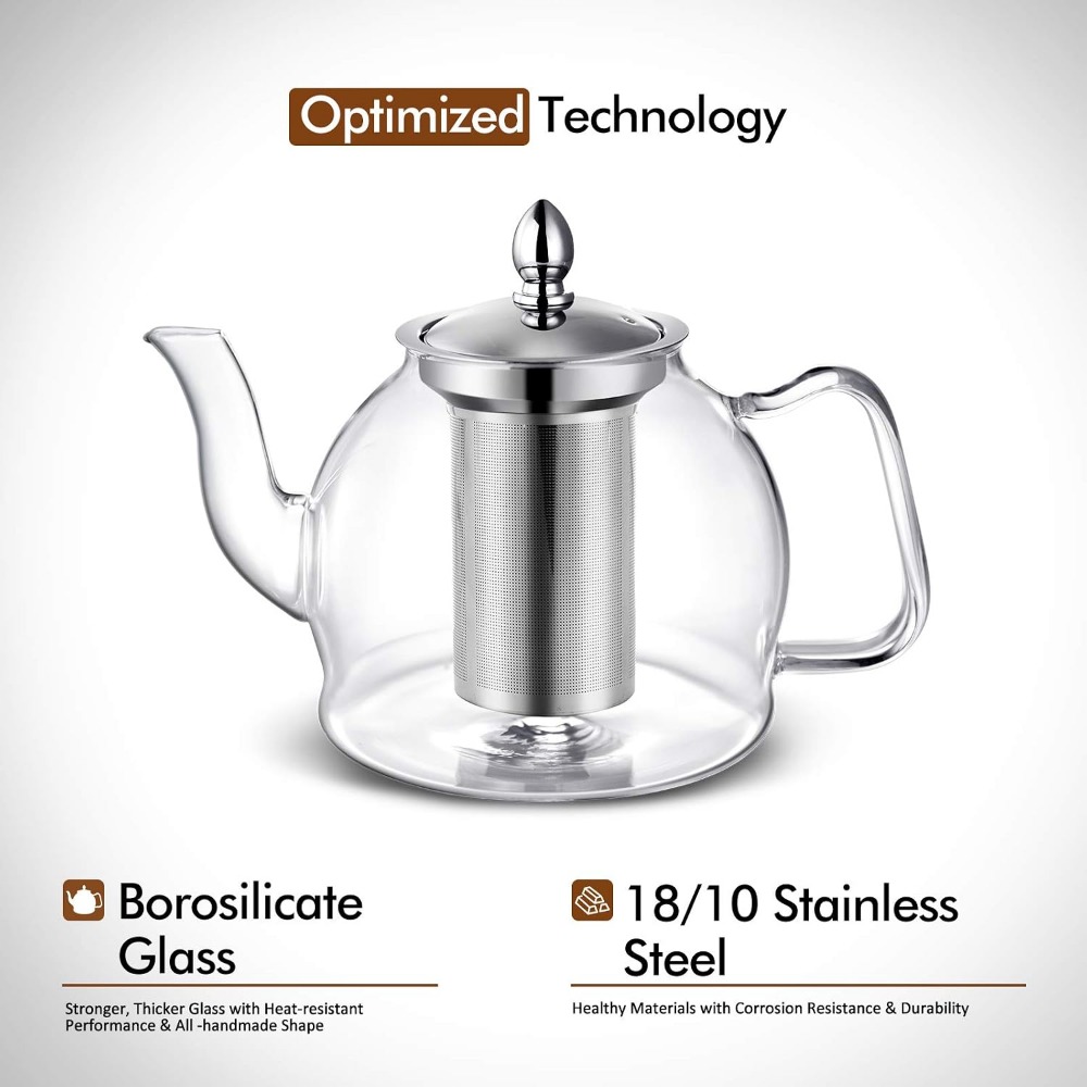 1000ml Glass Teapot with Remov - Loose Leaf Tea Infuser review and price